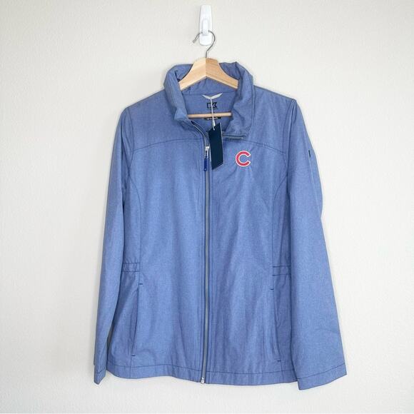 NWT Chicago Cubs Rain Jacket Women's Size Medium Blue - Picture 1 of 3